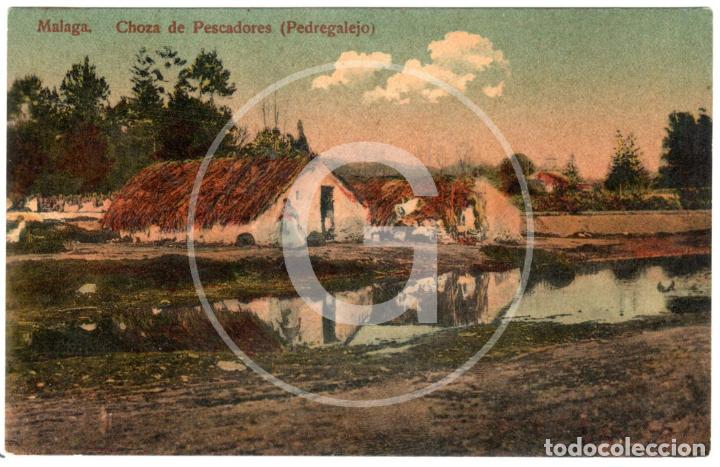 Cartoline: PRECIOSA POSTAL - MALAGA - CHOZA DE PESCADORES - PEDREGALEJO