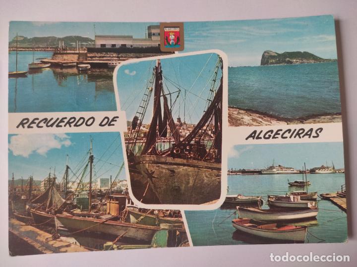 Postales: ALGECIRAS 1972 CLUB NAUTICO PE&Ntilde;ON PUERTO ED ESCUDO ORO CIRCULADA 14