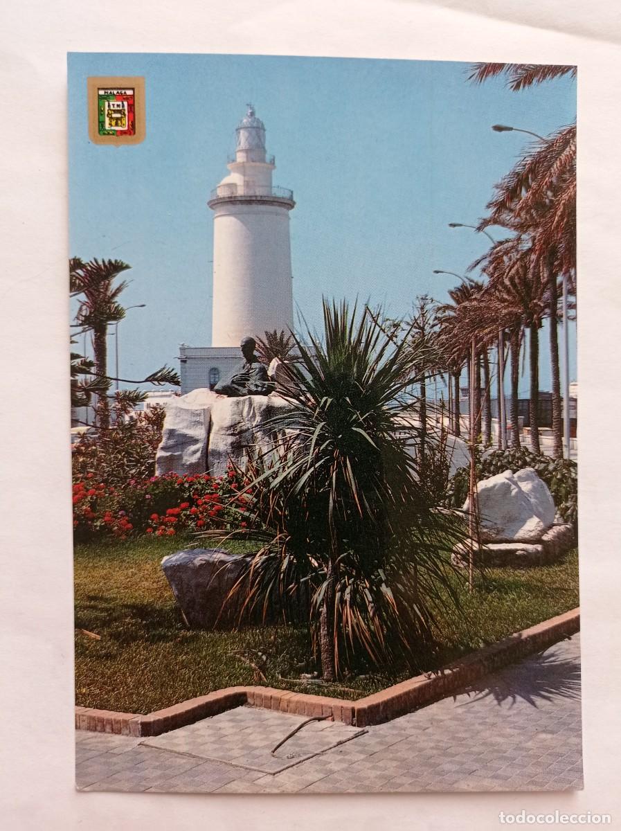 Postales: TARJETA POSTAL. MALAGA Сosta del Sol LA FAROLA. MONUMENTO A JORGE GUILLEN ED. DOMINGUEZ