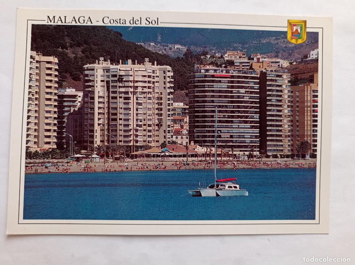 Postales: TARJETA POSTAL MALAGA COSTA DEL SOL PASEO MARITIMO. PLAYA DE LA MALAGUETA ED. DOMINGUEZ