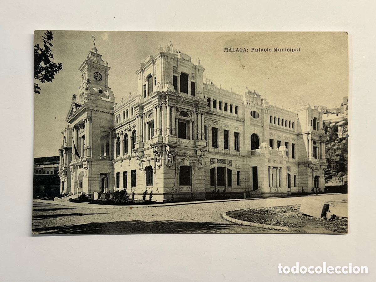 Postales: MALAGA. Postal Palacio Municipal. Fototipia Hauser y Menet (h.1920?) S/C