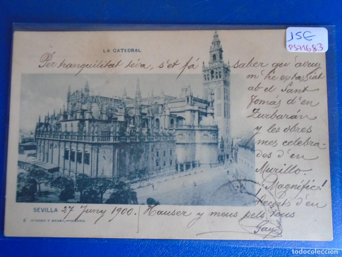 Postales: (PS-71683)POSTAL DE SEVILLA-LA CATEDRAL.SELLO PELON