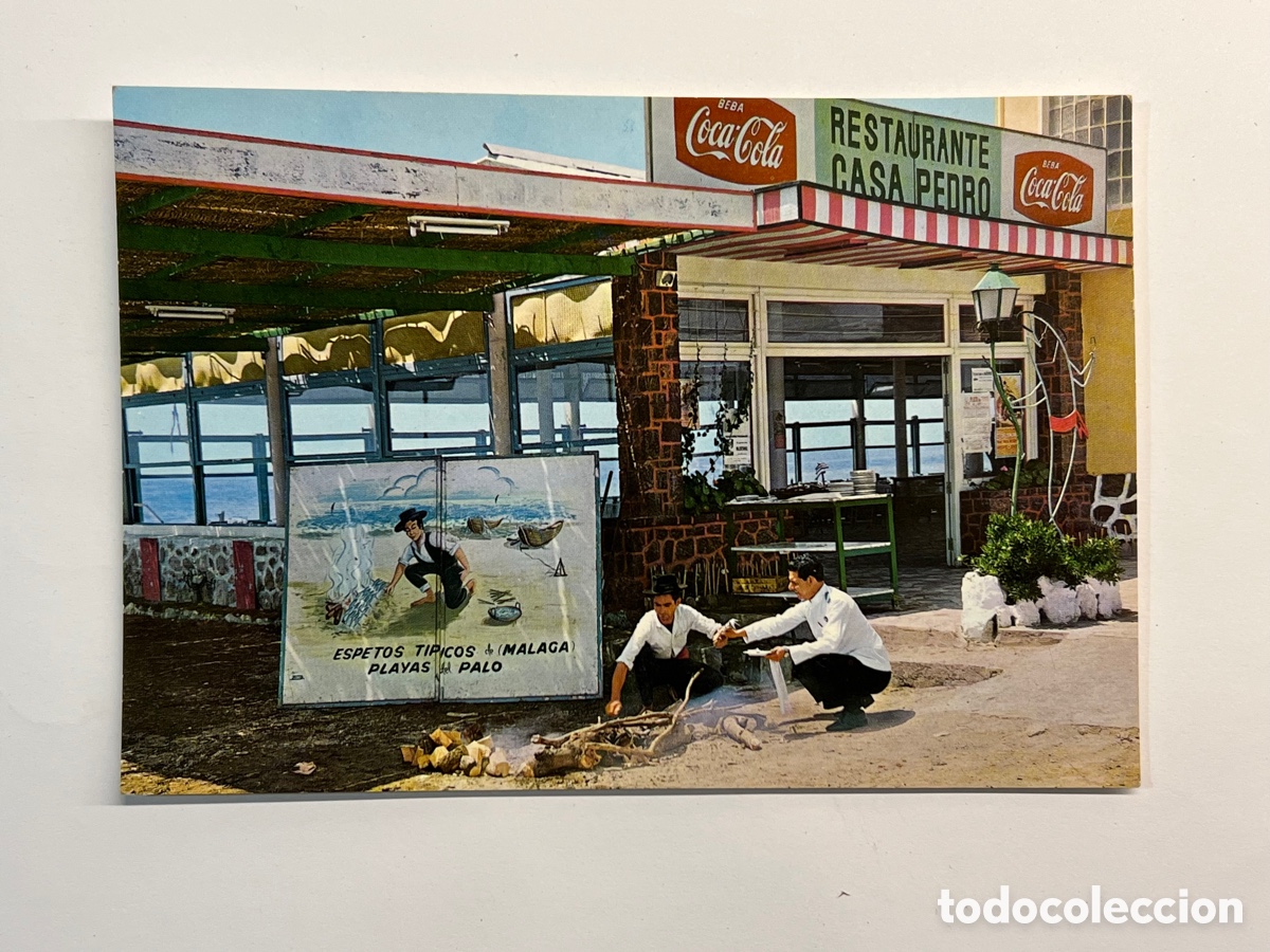 Postales: MALAGA. Postal No.62, Restaurante Casa Pedro&hellip; Espetones de sardinas&hellip; Garcia Garrabella