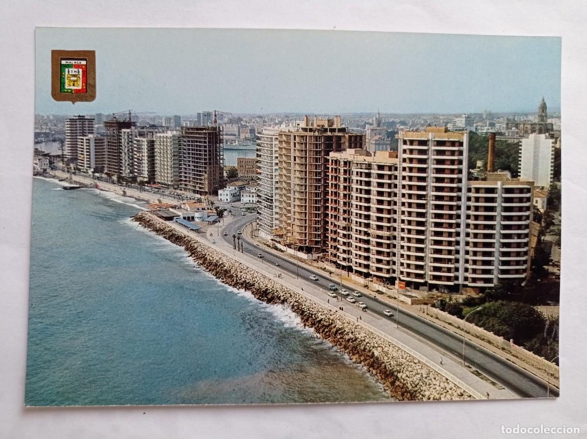 Postales: TARJETA POSTAL. №84 MALAGA COSTA DEL SOL VISTA AEREA DEL PASEO MARITIMO ED. DOMINGUEZ