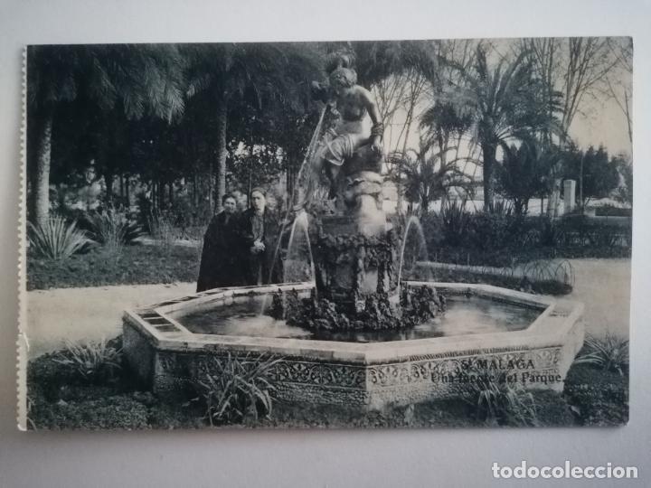 Postales: POSTAL MALAGA, UNA FUENTE DEL PARQUE, N&ordm; 5, ESCRITA A&Ntilde;O 1925
