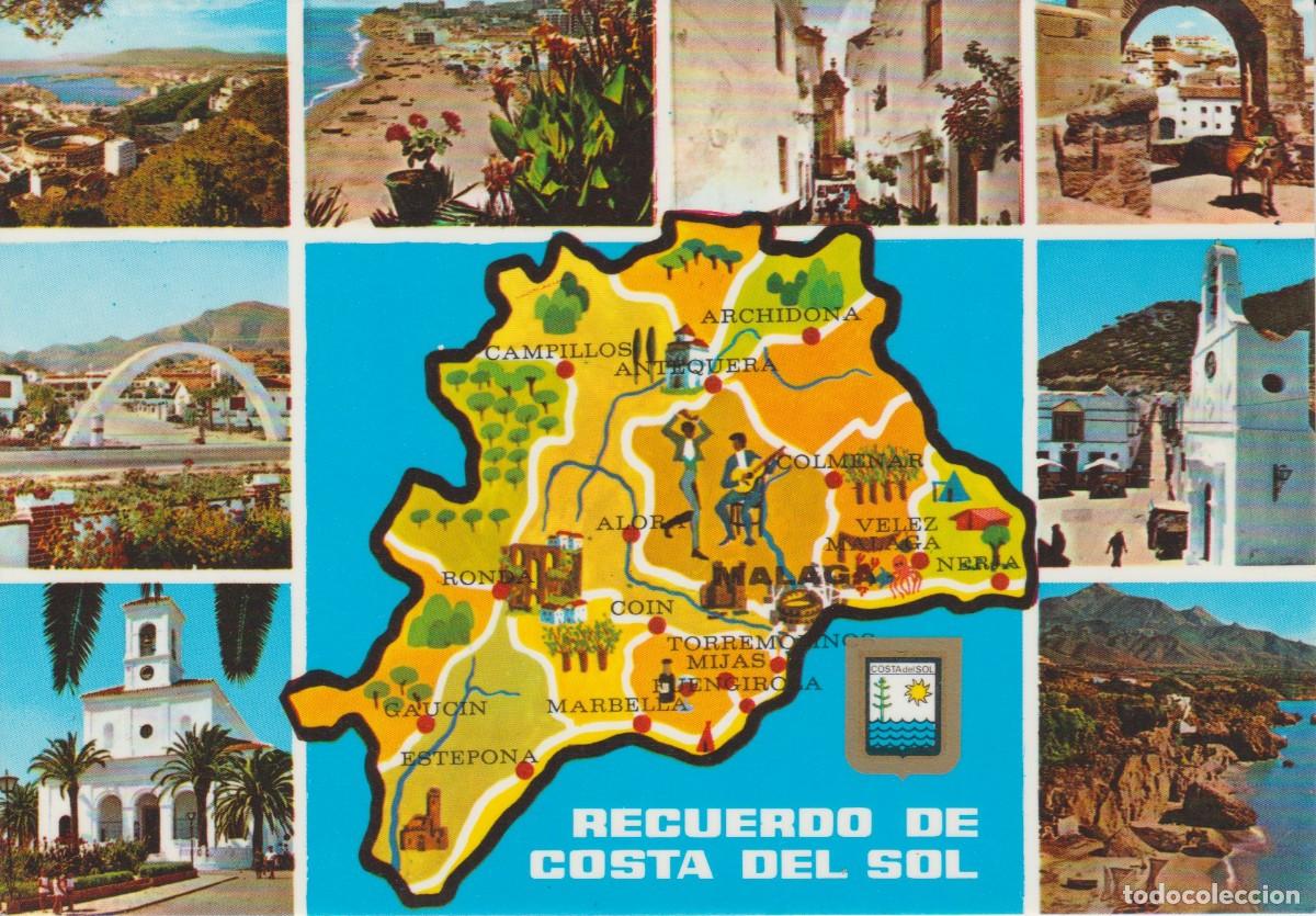 Postales: (21) COSTA DEL SOL. BELLOS ASPECTOS. MAPA