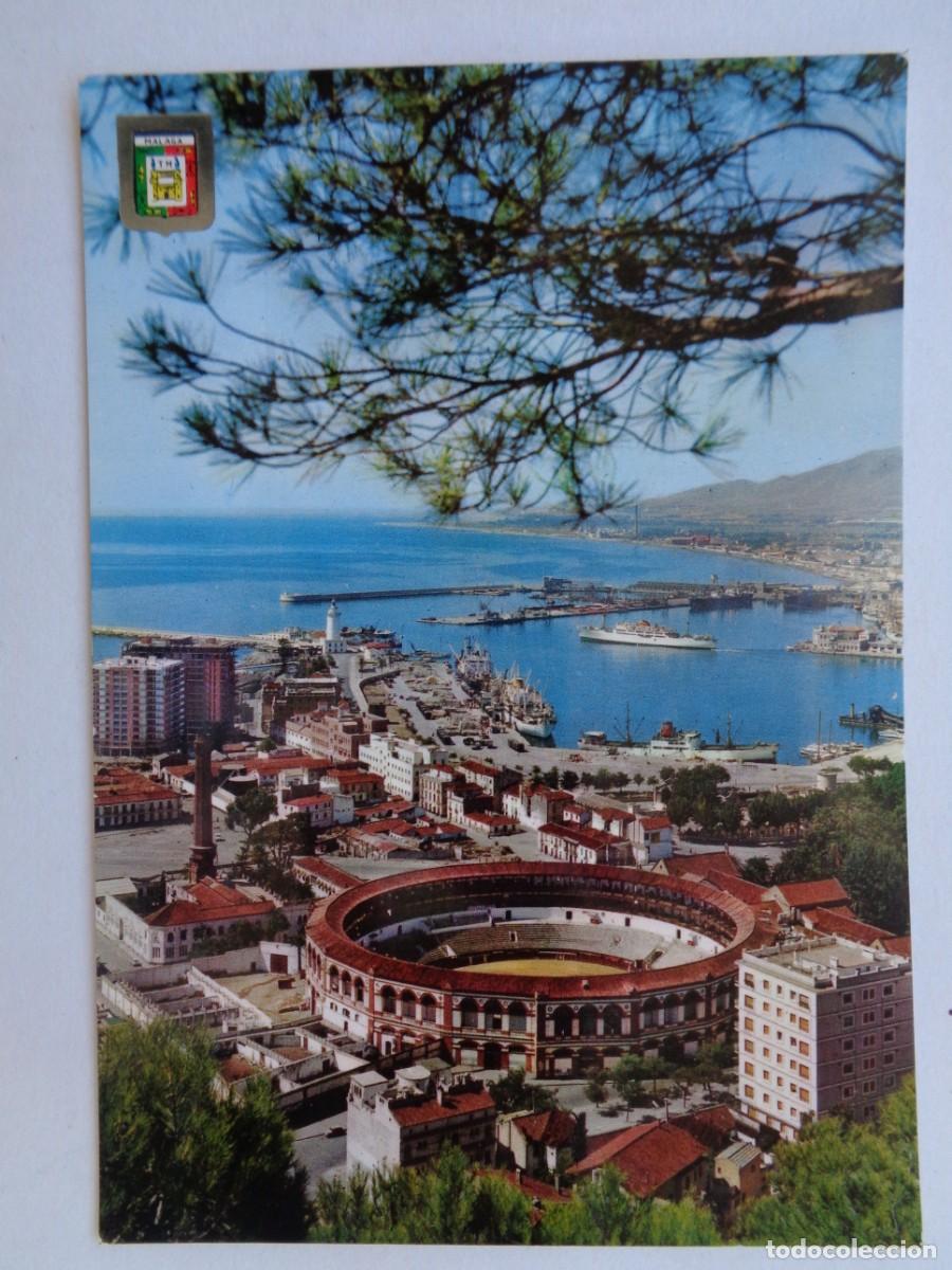 Postales: POSTAL DE MALAGA ( COSTA DEL SOL ): VISTA GENERAL DEL PUERTO . A&Ntilde;OS 60, BARCO, ETC