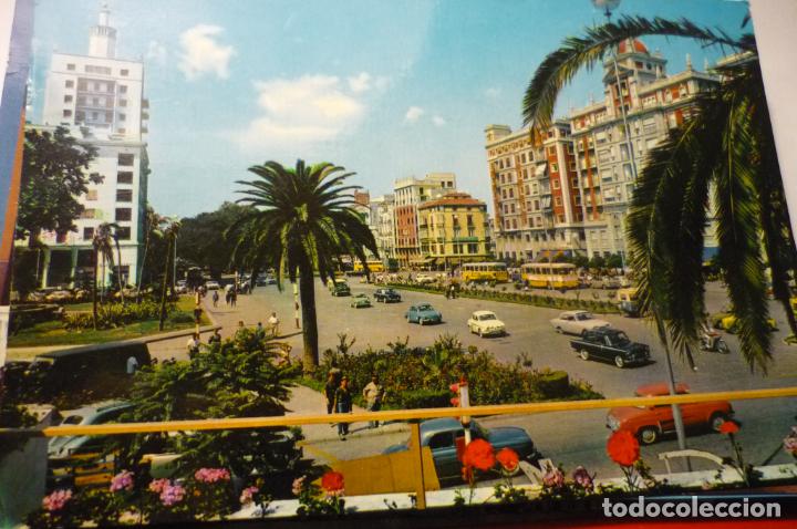 Postales: postal malaga parcial.-circulada