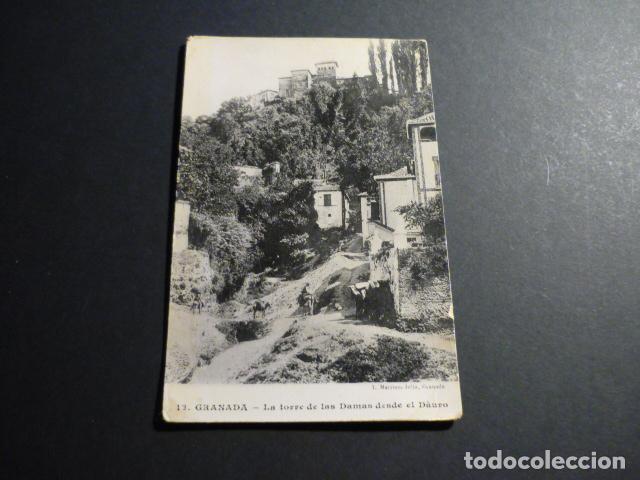 Postales: GRANADA LA TORRE DE LAS DAMAS DESDE EL DARRO - Foto 1