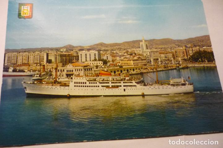 Postales: postal malaga -parcial puerto barco .--escrita