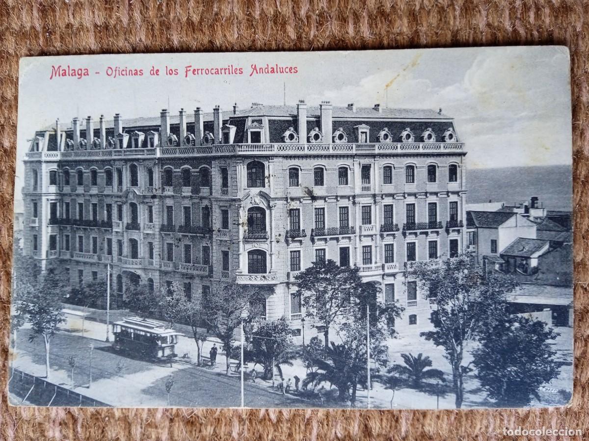 Postales: MALAGA - OFICINAS DE LOS FERROCARRILES ANDALUCES - DOMINGO DEL RIO