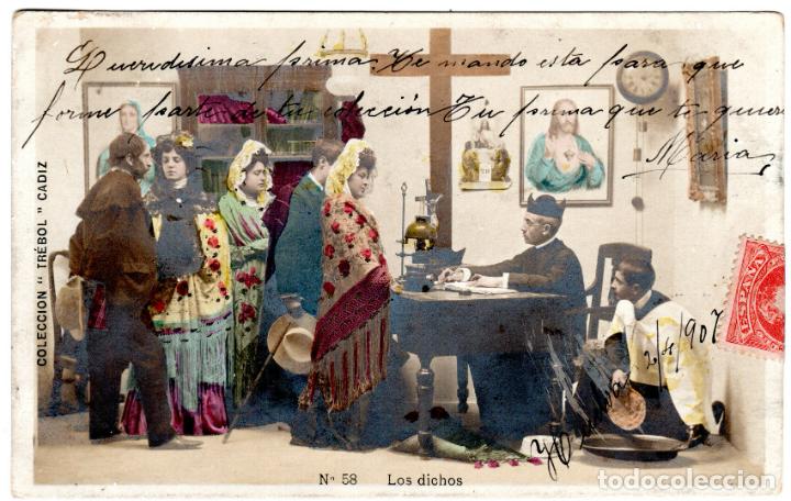 Cartoline: BONITA POSTAL - CADIZ - LOS DICHOS - N&ordm;.58 - COLECCION TREBOL