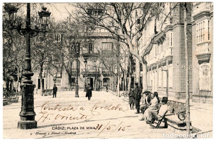 Cartoline: PRECIOSA POSTAL - CADIZ - PLAZA DE MINA - 9 HAUSER Y MENET