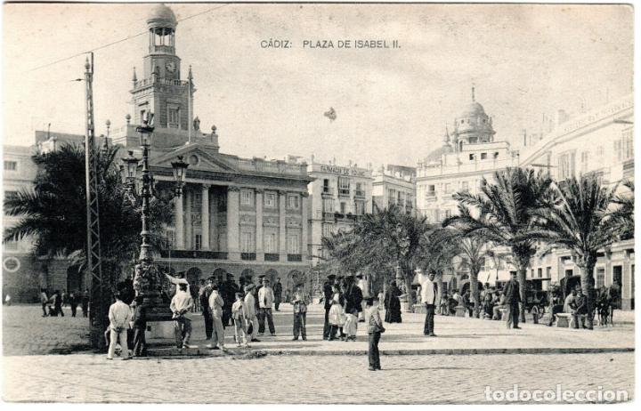 Cartoline: PRECIOSA POSTAL - CADIZ - PLAZA DE ISABEL II - HAUSER Y MENET