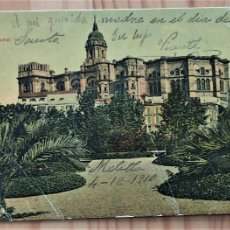 Postales: MÁLAGA. LA CATEDRAL - DOMINGO DEL RÍO, MÁLAGA - MANUSCRITA 1910