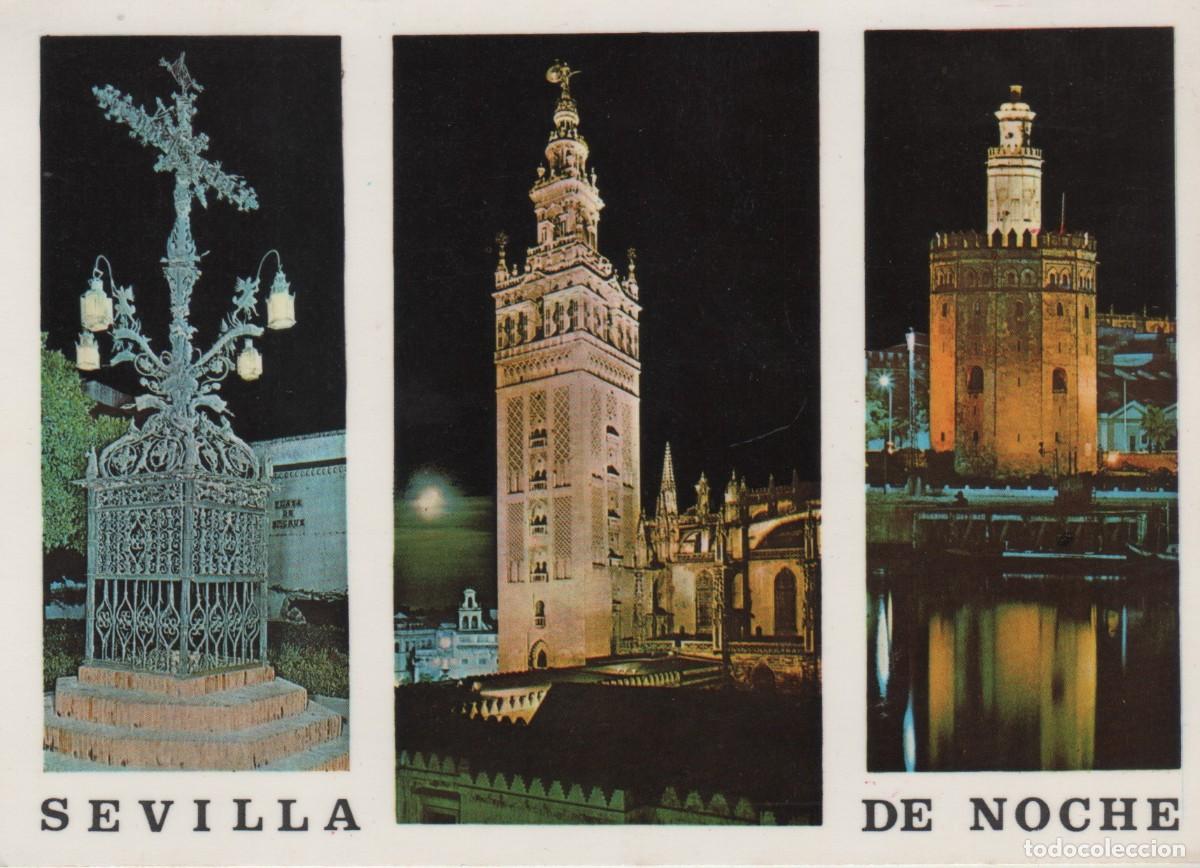 Postales: POSTAL VISTA DE NOCHE-SEVILLA