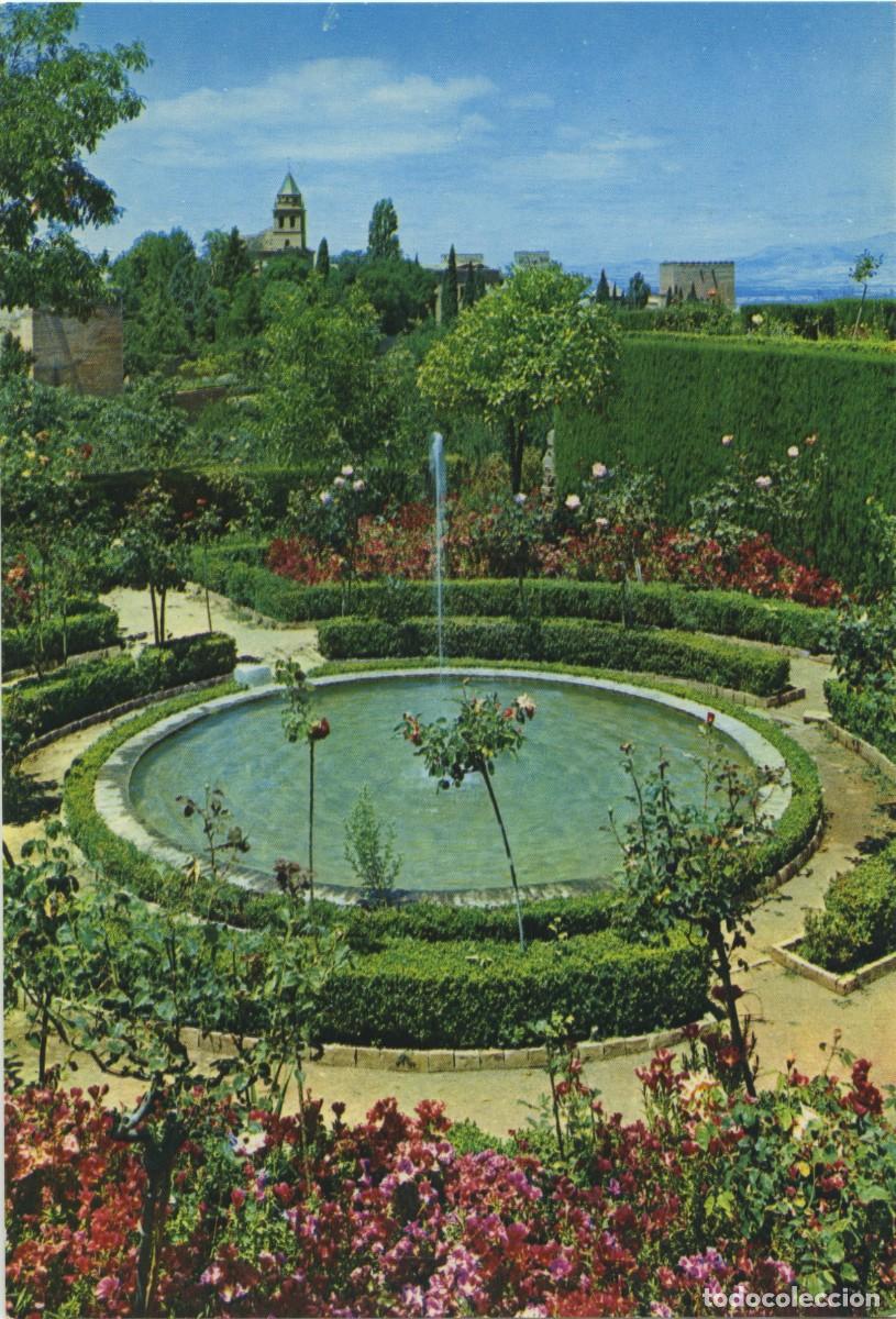 Postales: SERIE 45-N&ordm;60-GRANADA. Generalife. Detalle Jardines Bajos. Sin circular. ED. KOLOR-ZERKOWITZ