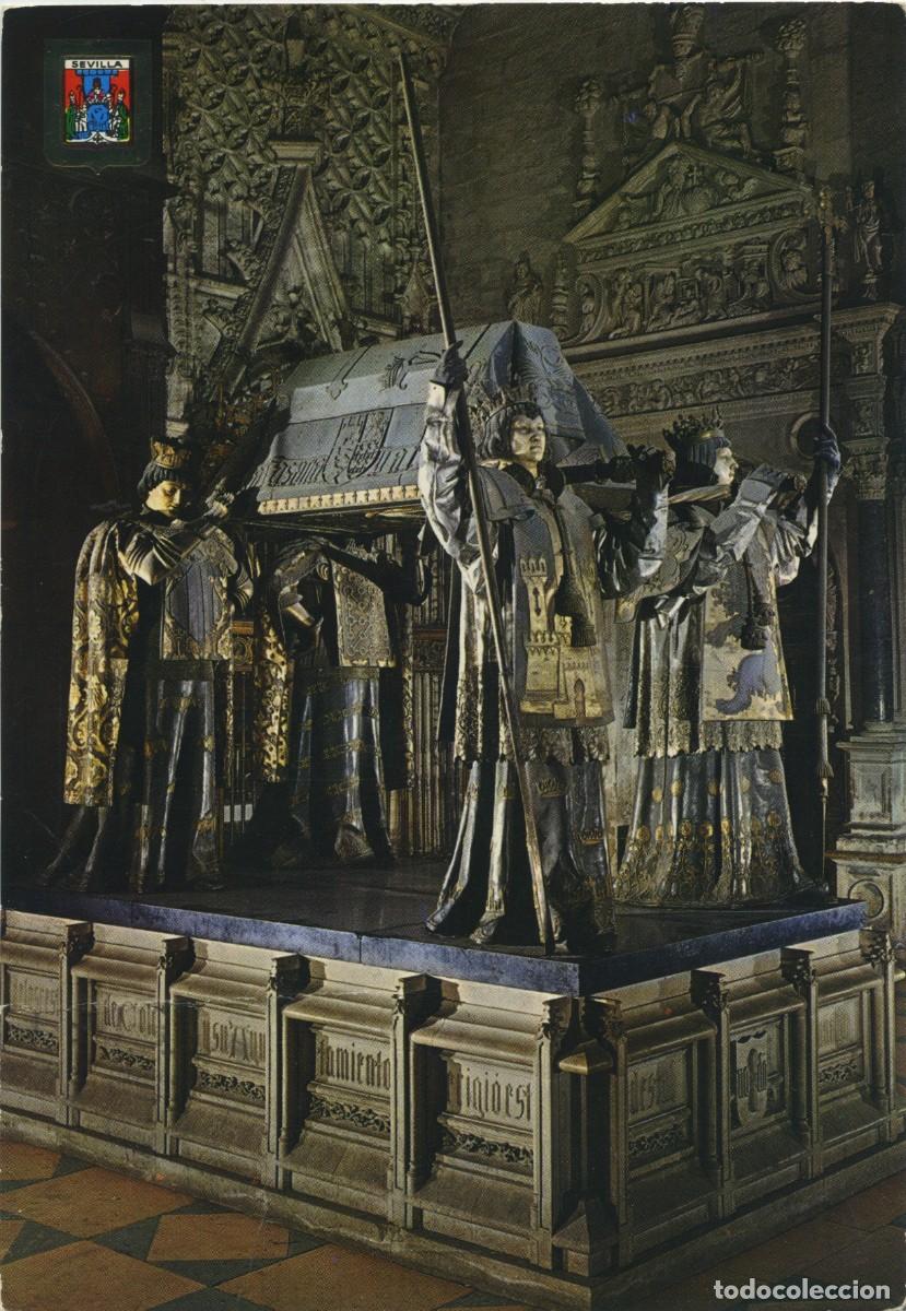 Postales: N&ordm; 294-SEVILLA. Catedral. Monumento a Col&oacute;n. Pante&oacute;n. ED. DOM&Iacute;NGUEZ