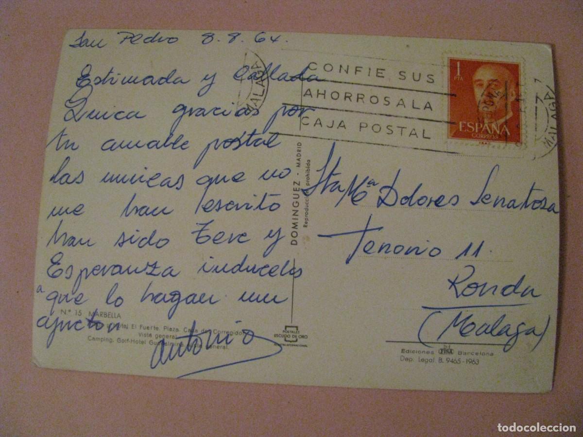 Postales: POSTAL DE MARBELLA. DOMINGUEZ CIRCULADA 1964. - Foto 2