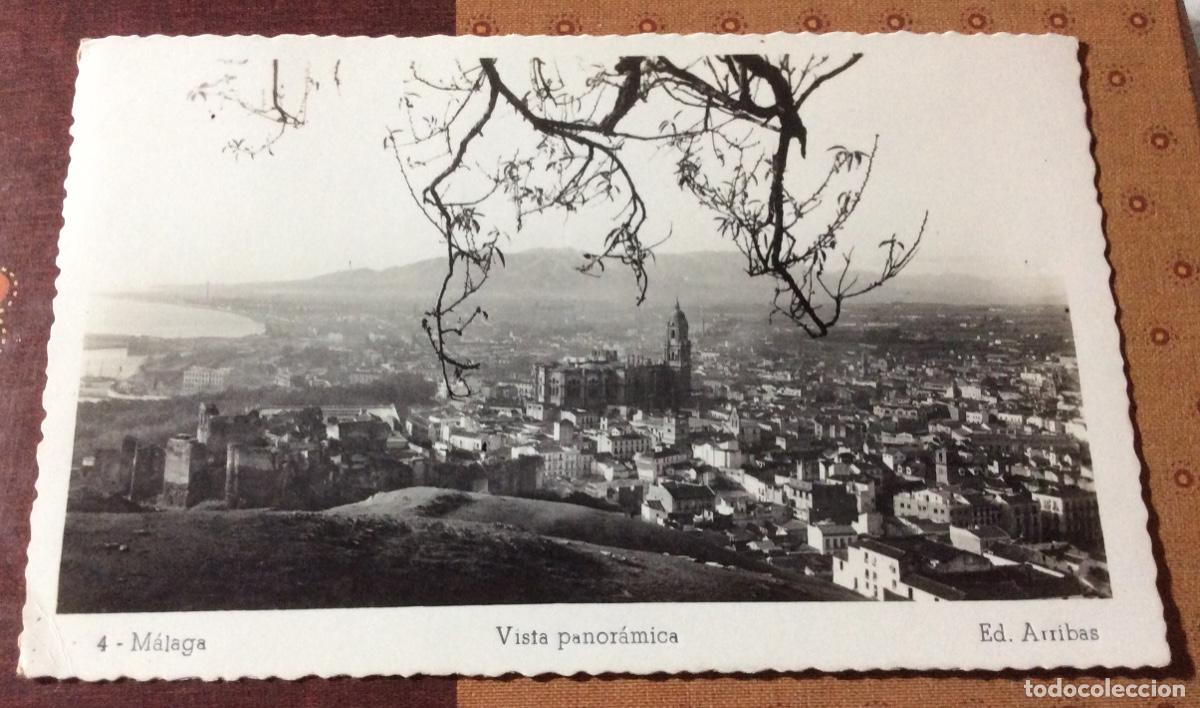 Postales: POSTAL 4 MALAGA. VISTA PANORAMICA. ED ARRIBAS. A&Ntilde;OS 50. ESCRITA Y CIRCULADA
