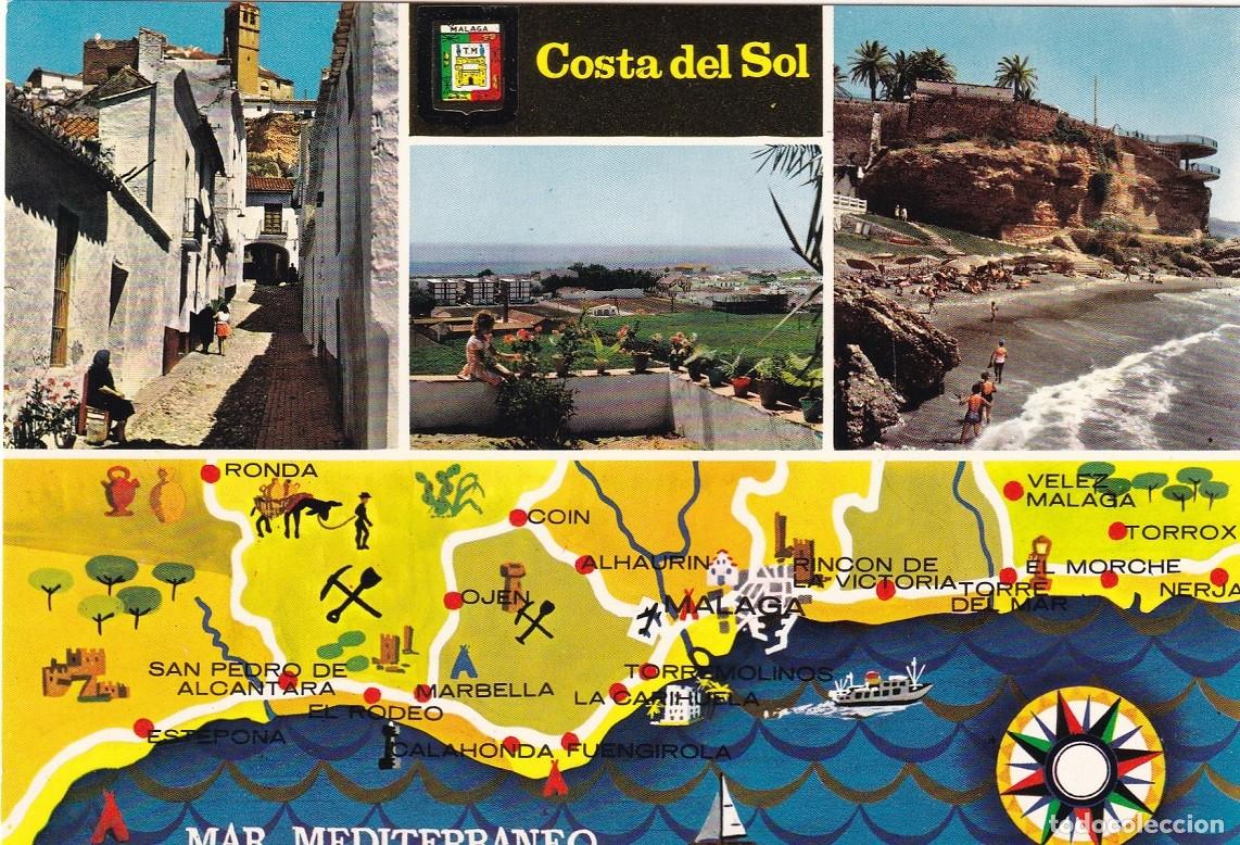 Postales: N&ordm; 204 Costa del Sol - Calle t&iacute;pica &middot; Vista parcial &middot; Balc&oacute;n de Europa