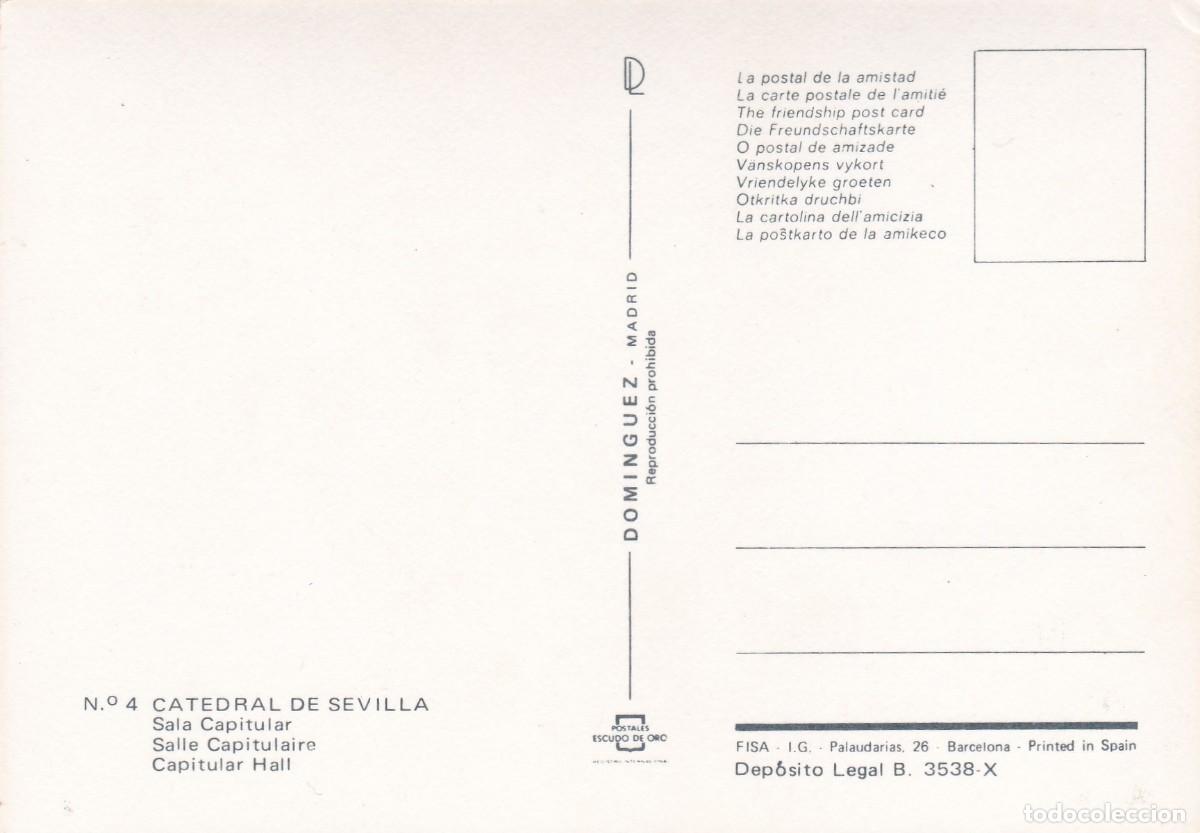 Postales: SEVILLA. CATEDRAL. SALA CAPITULAR (1967) - Foto 2
