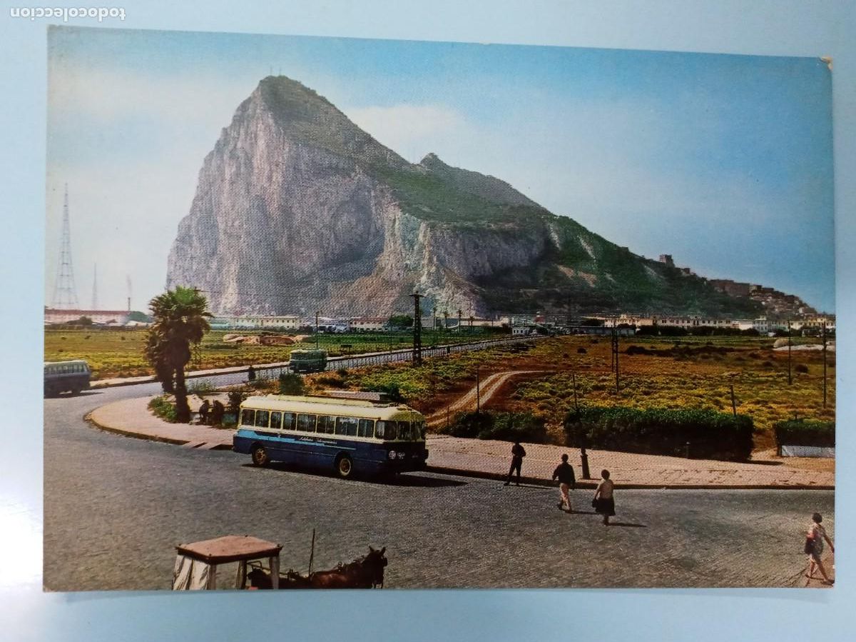 Postales: POSTAL DE LA LINEA DE LA CONCEPCION ( CADIZ ): CAMPO NEUTRAL Y PE&Ntilde;ON GIBRALTAR. A&Ntilde;OS 60
