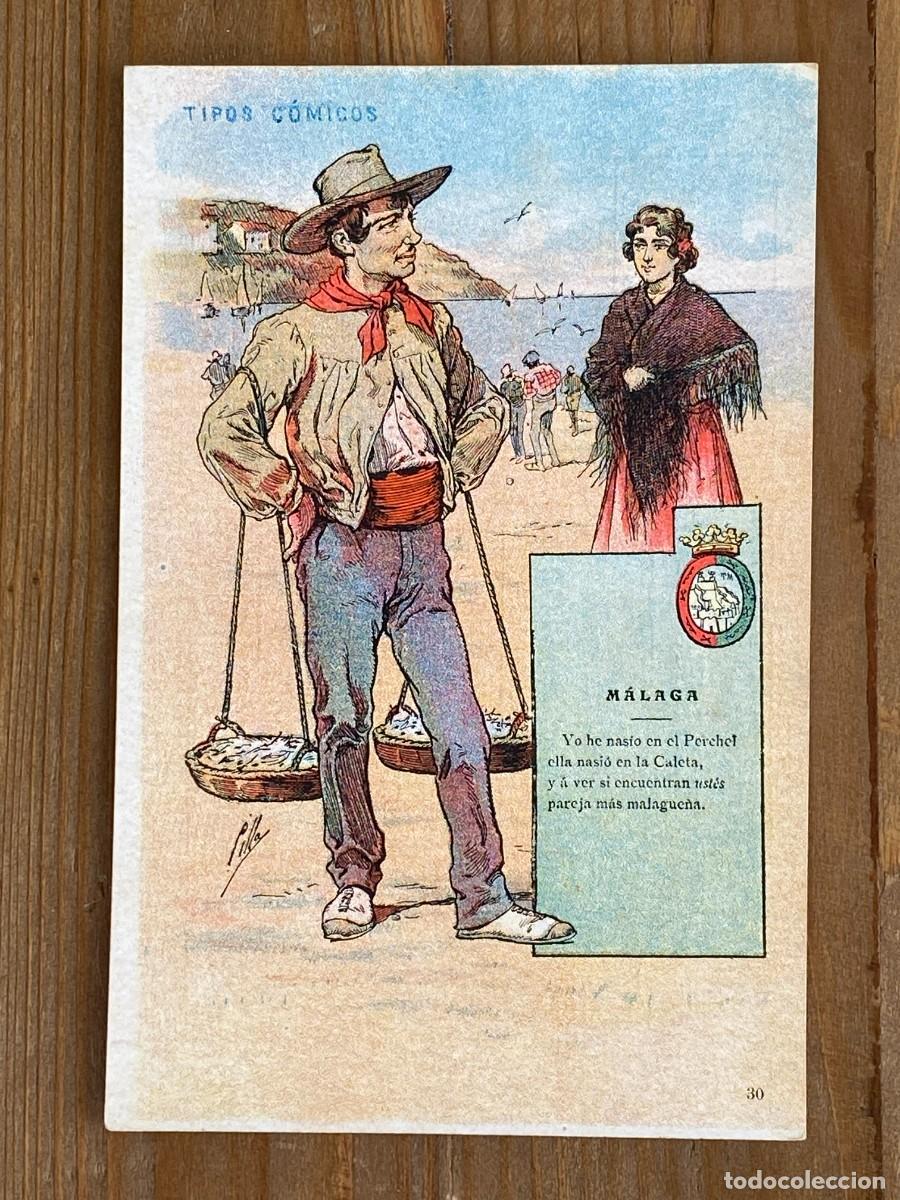 Postales: MALAGA, TIPOS COMICOS, HOMBRES ESPA&Ntilde;OLES, N&ordm; 180, TARJETA POSTAL ARTISTICA ESPA&Ntilde;OLA. S. CALLEJA , SI