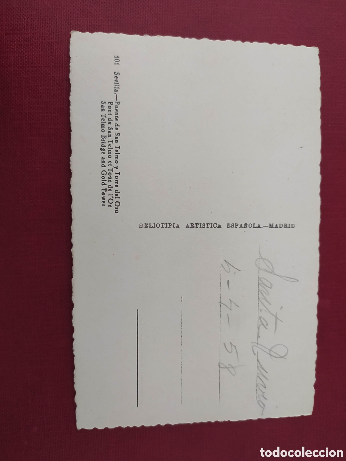 Postales: Sevilla postal antigua 1958 - Foto 4