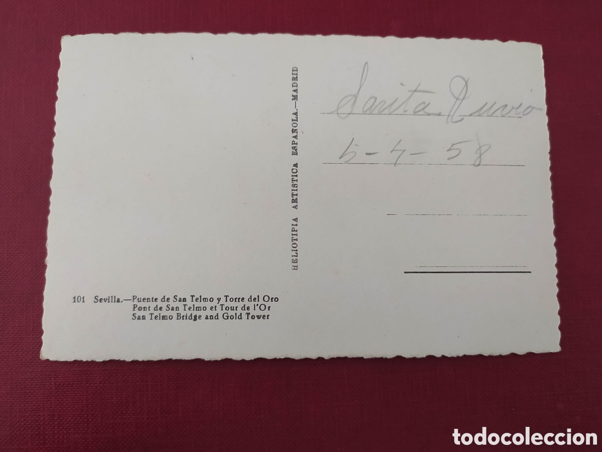 Postales: Sevilla postal antigua 1958 - Foto 5