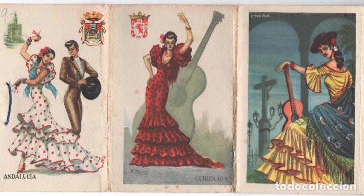 Cartoline: LIBRITO CON 10 POSTALES TRAJES TIPICOS ANDALUCIA ALGUNAS MANCHAS OXIDO