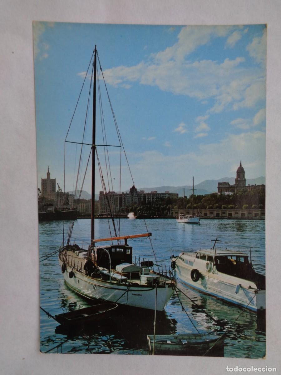 Postales: POSTAL DE MALAGA ( COSTA DEL SOL ): DARSENA DEL PUERTO . A&Ntilde;OS 60, BARCOS, ETC