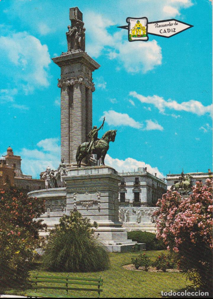 Postales: CADIZ, MONUMENTO A LAS CORTES &ndash; ED.PERGAMINO N&ordm;5195 &ndash; ESCRITA
