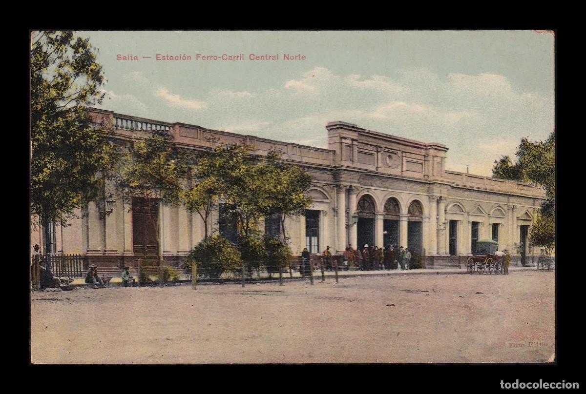 Postales: Antigua Postal Malaga Salia Estaci&oacute;n de Ferrocarril Central Norte