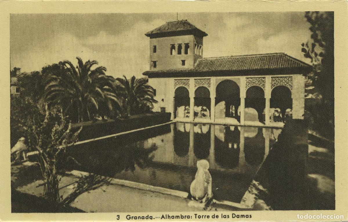 Postales: N&ordm; 3-GRANADA. Alhambra: Torre de las Damas. Sin circular. ED. HELIOTIPIA ART&Iacute;STICA ESPA&Ntilde;OLA