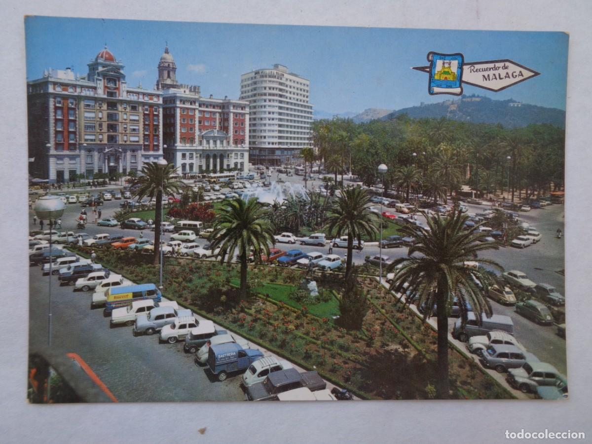 Postales: POSTAL DE MALAGA ( COSTA DEL SOL ): PLAZA GENERAL QUEIPO DE LLANO. A&Ntilde;OS 60