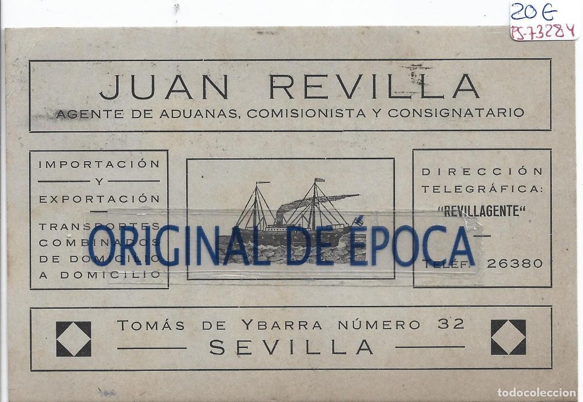 Postales: (PS-73284)POSTAL DE SEVILLA-JUAN REVILLA AGENTE DE ADUANAS,COMISIONISTA Y CONSIGNATARIO