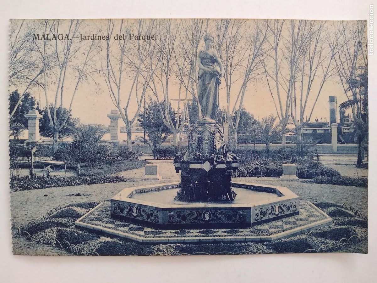 Postales: ANTIGUA POSTAL MALAGA JARDINES DEL PARQUE RV 1278