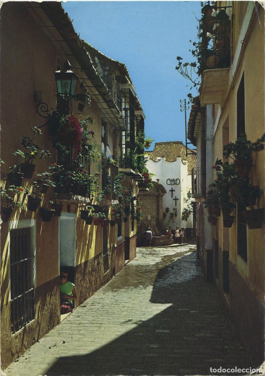 Postales: N&ordm; 2125-M&Aacute;LAGA. Costa del Sol. Calle t&iacute;pica &rdquo;Los Cristos&rdquo;. Circulada en 1974. EDICIONES ARRIBAS