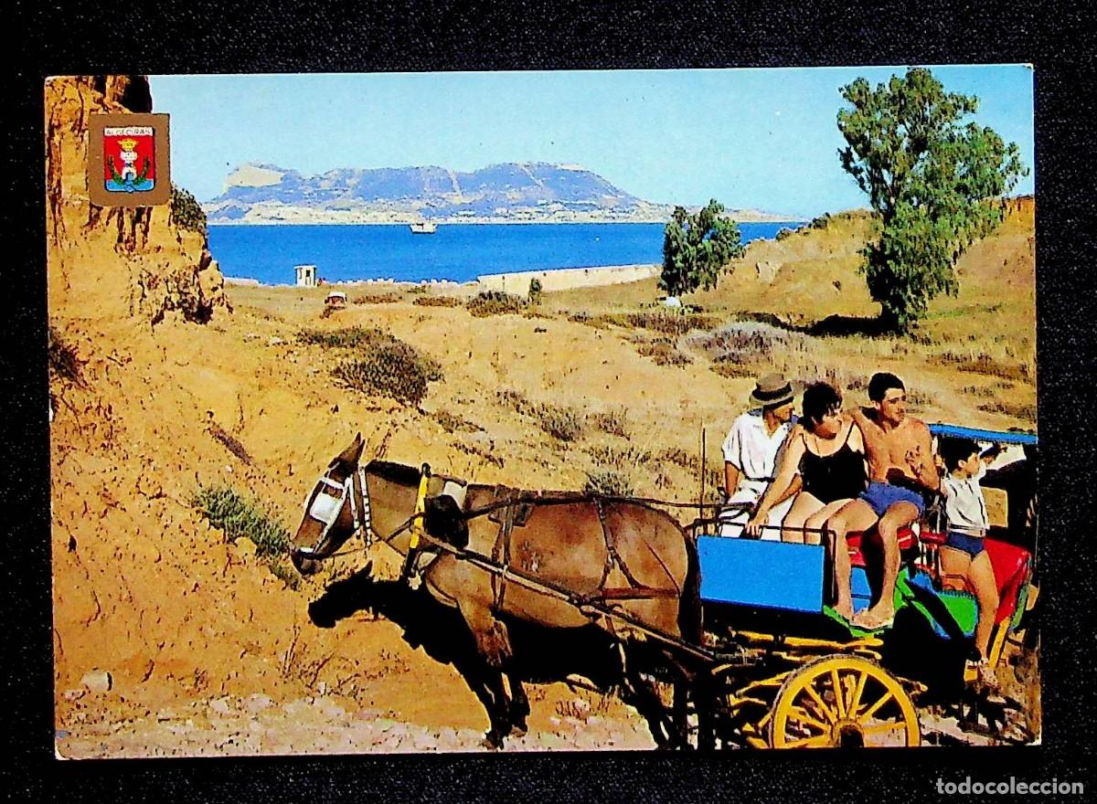 Postales: POSTAL. N&ordm; 48. ALGECIRAS (C&Aacute;DIZ). VISTA DEL PE&Ntilde;&Oacute;N Y TAXIS T&Iacute;PICOS. A. SUBIRATS CASANOVAS. FISA. 1968