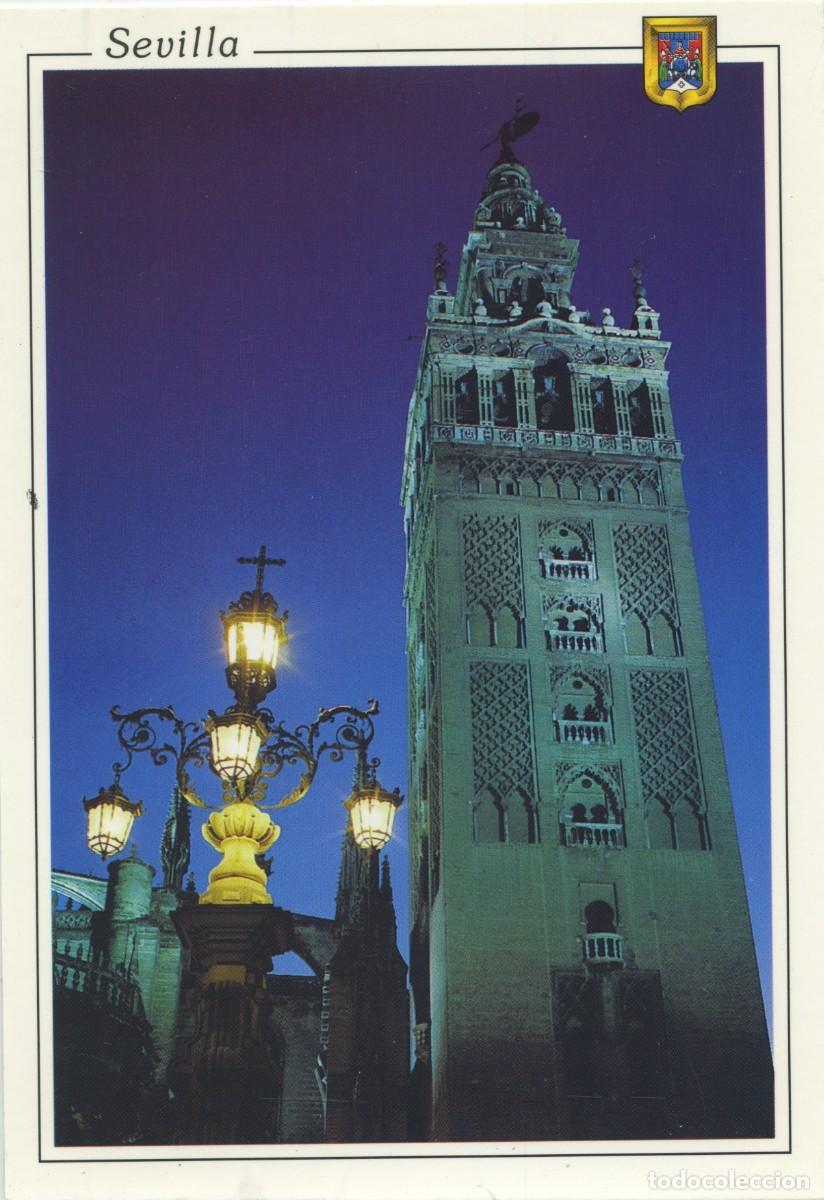 Postales: SEVILLA. La Giralda de noche. ED. L. DOM&Iacute;NGUEZ