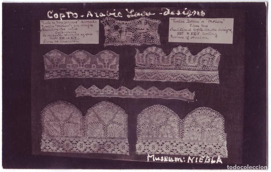 Postales: Museo de Niebla (Huelva): Copto-arabic lace designs. No consta editor. No circulada (A&ntilde;os 20)