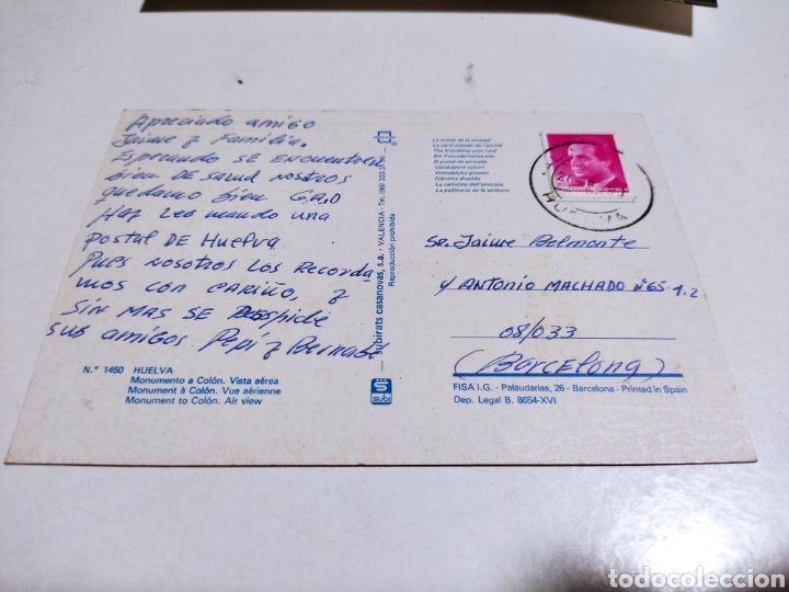 Postales: Postal Huelva monumento a Col&oacute;n - Foto 2