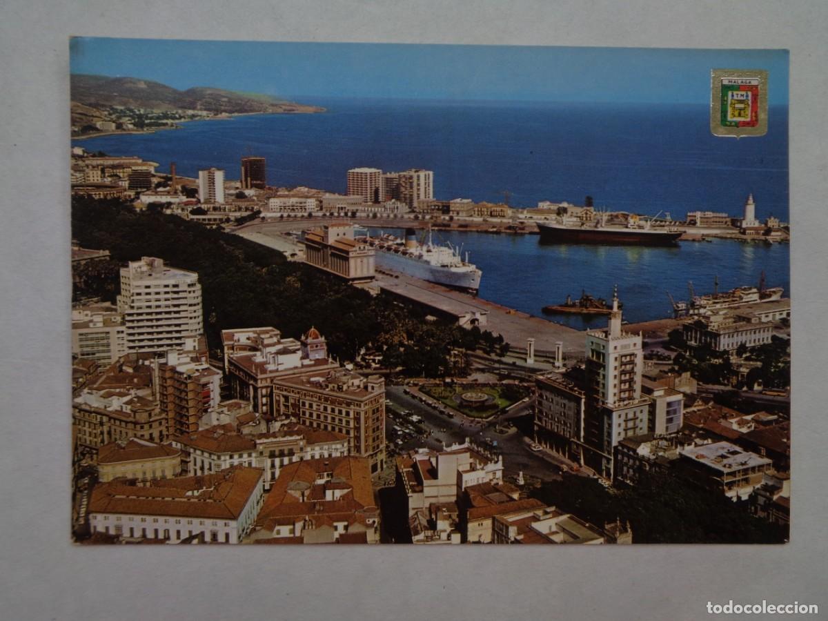 Postales: POSTAL DE MALAGA ( COSTA DEL SOL ): VISTA PARCIAL AEREA . A&Ntilde;OS 60, BARCO, ETC