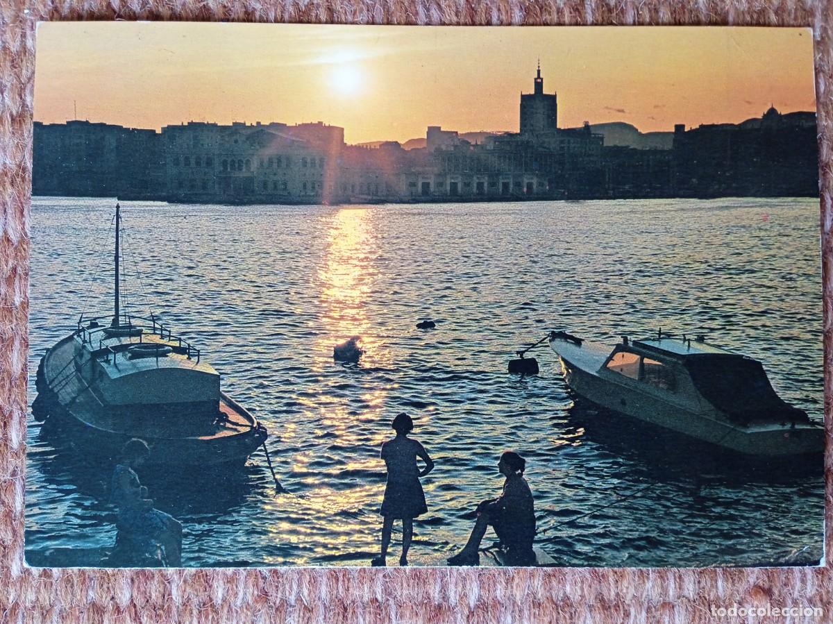 Postales: MALAGA - PUERTO - PUESTA DE SOL - GARCIA GARRABELLA