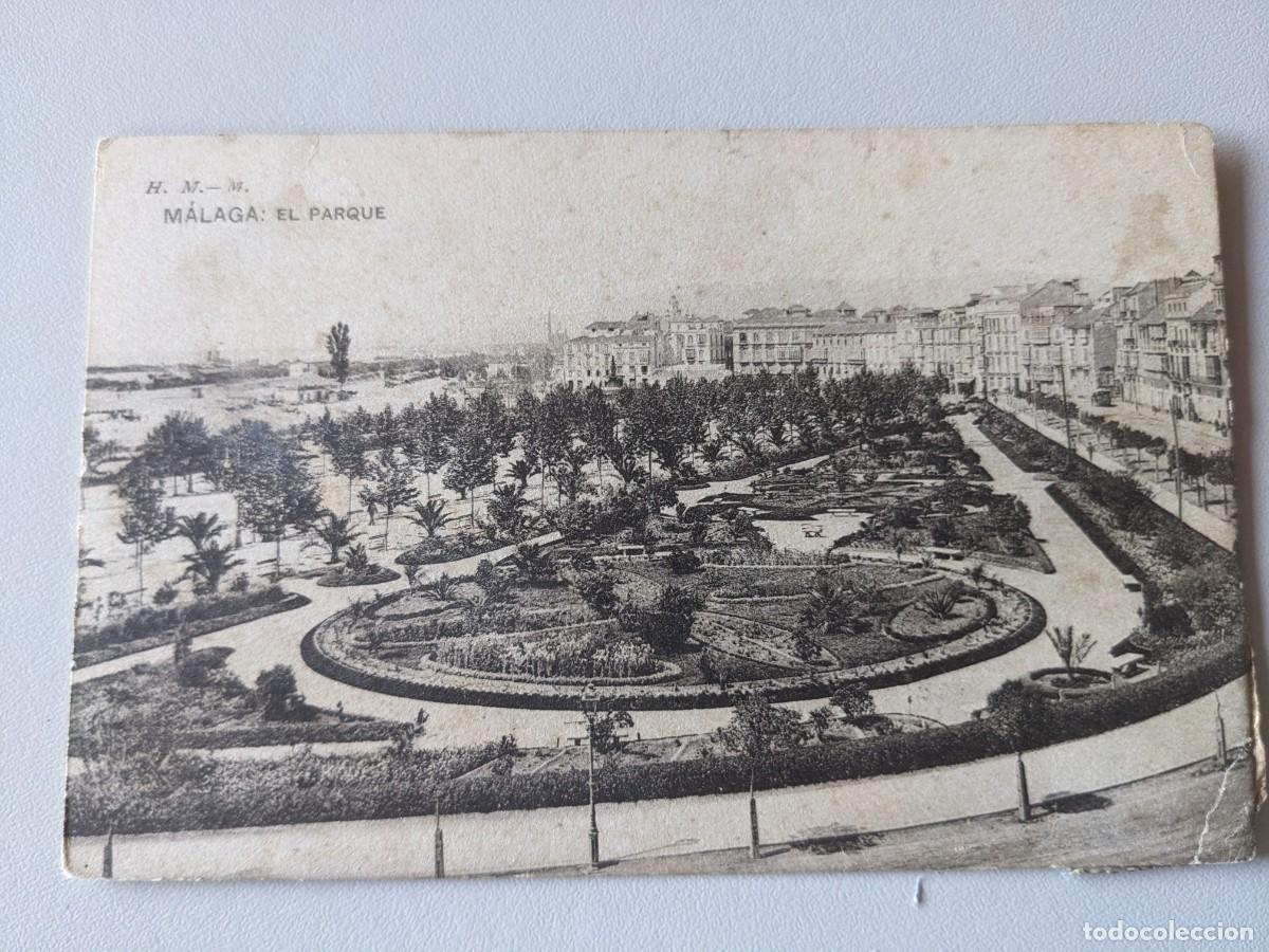 Postales: MALAGA EL PARQUE - HAUSER Y MENET - CIRCULADA DIFICIL