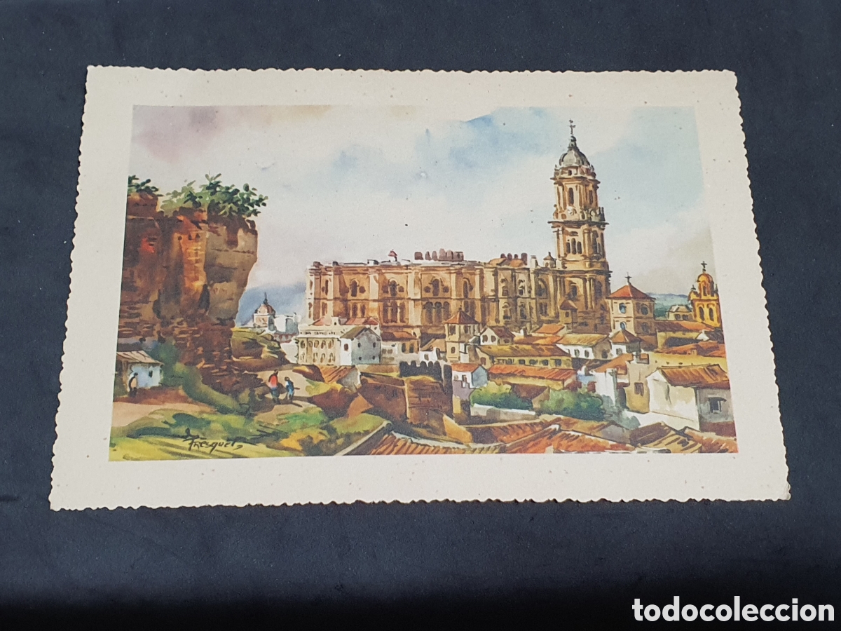Cartoline: G.FRESGUET L&Aacute;MINA, POSTAL O SIMILAR VISTA CATEDRAL DE M&Aacute;LAGA 10&acute;5 cm X 15 cm