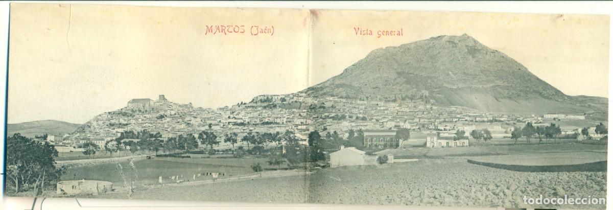 Postales: JAEN. MARTOS. GRAN PANOR&Aacute;MICA VISTA GENERAL. POSTAL DOBLE. HACIA 1920. ED. MOULET HNOS.
