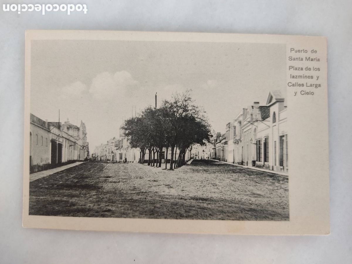 Cartoline: postal puerto de santa maria plaza de los lazmines y calle larga y cielo