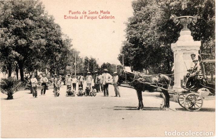 Postkarten: BONITA POSTAL - PUERTO DE SANTA MARIA (CADIZ) - ENTRADA AL PARQUE CALDERON - JOSE PI&Ntilde;ERO LOPEZ